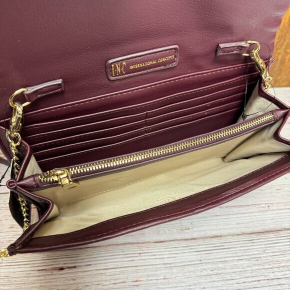I.N.C. INTERNATIONAL CONCEPTS Averry Tunnel Convertible Clutch Crossbody – Red P - Picture 5 of 6